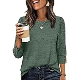 WIHOLL 3/4 Length Sleeve Womens Tops Sweaters Shirts Lightweight Spring Outfits 2026 Winter Clothing S-3XL