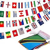 200 Countries String Flag, 184 ft International Flags Bunting Banner, World Flag Banner Decoration for World Cup Party, Olympic, School, Sports Game Events, Grand Opening, Classroom