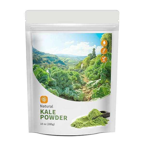 HUDETEX KALE POWDER ORGANIC – GREEN JUICE POWDER FOR KALE DRINK，SUPPORTS IMMUNE SYSTEM & DIGESTIVE FUNCTION,KEEP YOUTH,RICH IN DIETARY FIBER & MINERAL, VEGAN, 10 OZ