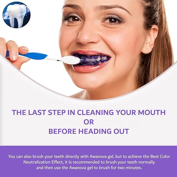 AWANOVA 30ML PURPLE TOOTHPASTE FOR TEETH WHITENING, COLOR CORRECTOR TOOTHPASTE, ADVANCED STAIN REMOVAL, HEALTHY SMILE, CONFIDENT YOU WITH PURPLE TEETH WHITENING GEL, COLOUR CORRECTOR