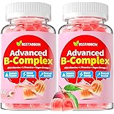 BSSTABBON Organic Methylated Vitamin B Gummies: Natural Complex Supplement with B1 B2 B3 B5 B6 B7 B9 B12 Plus D3 Zinc Magnesium Ashwagandha Omega3 - Energy Support for Work Adults Women Men(120Count)