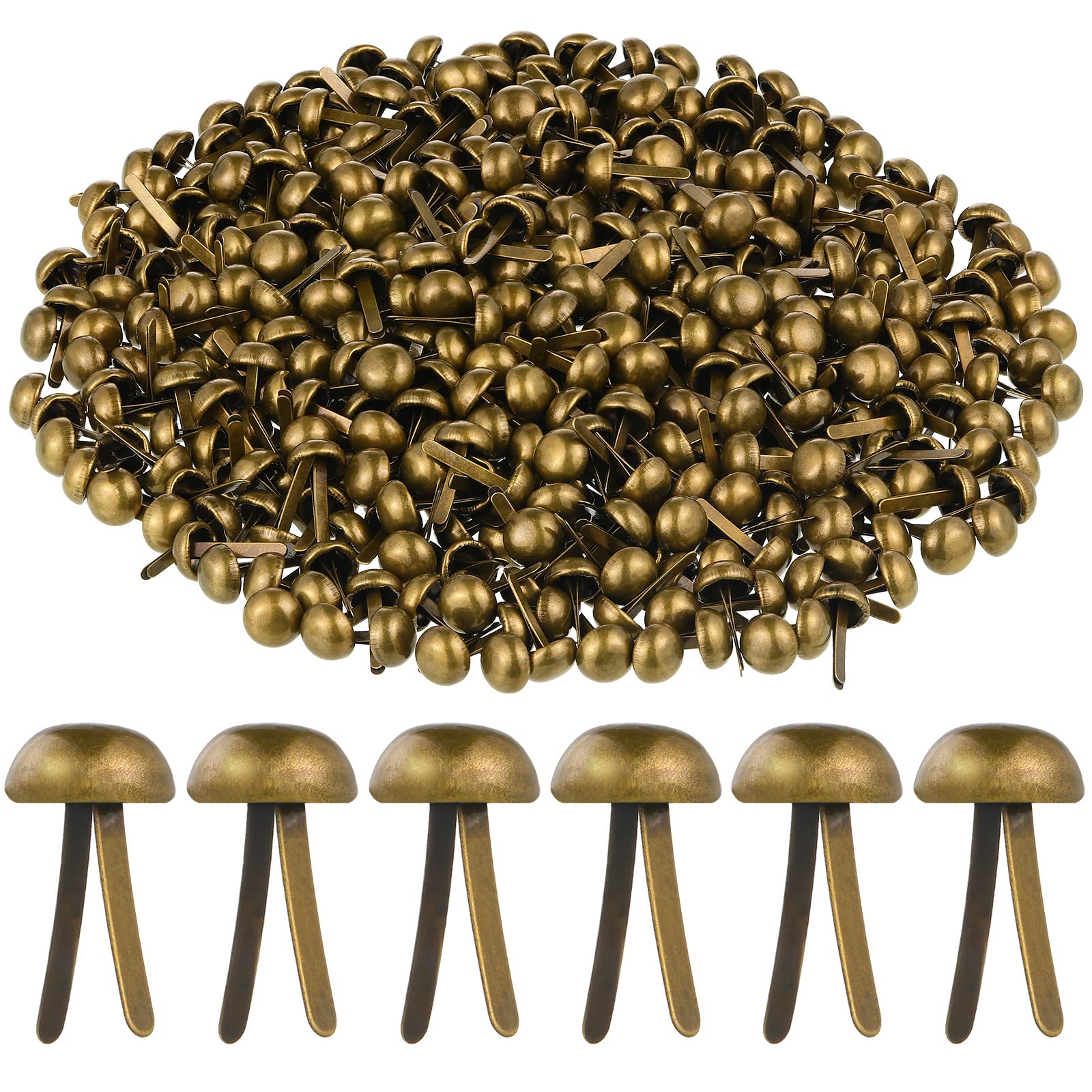 Photo 1 of Hotop 500 Pcs Brads for Paper Crafts Metal Round Brass Paper Fasteners for Craft Art Crafting School DIY Supplies(0.3 x 0.6 Inch,Bronze)