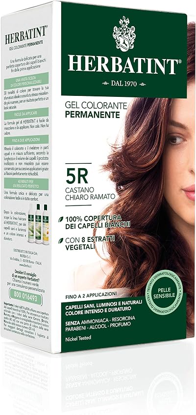 Herbatint Hair Dye 5R Light Copper Chestnut Permanent Herbal Gel