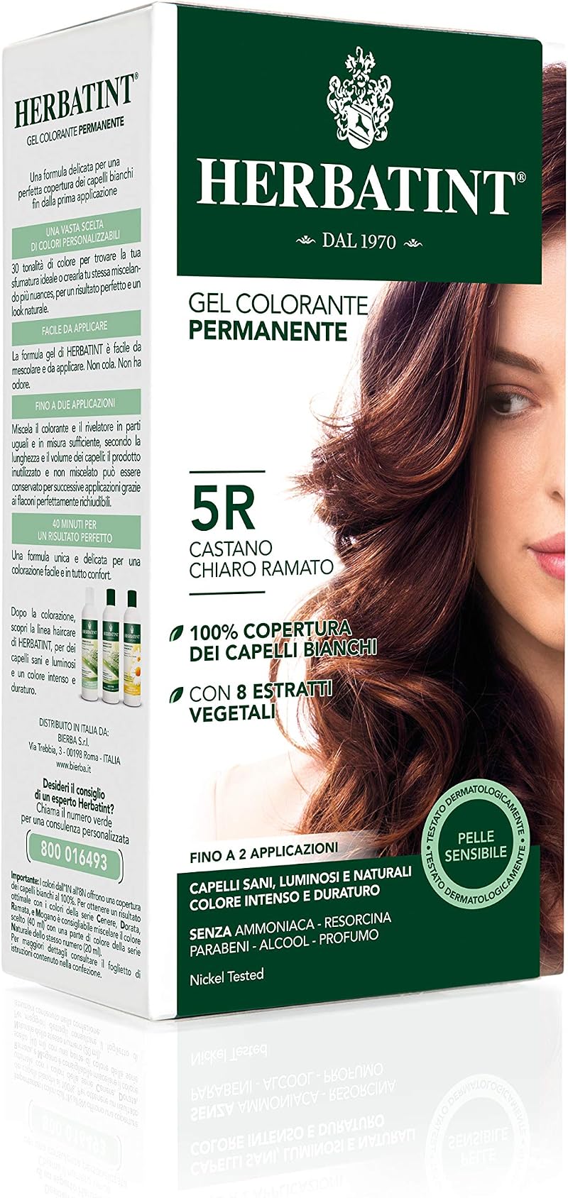 Herbatint Hair Dye 5R Light Copper Chestnut Permanent Herbal Gel