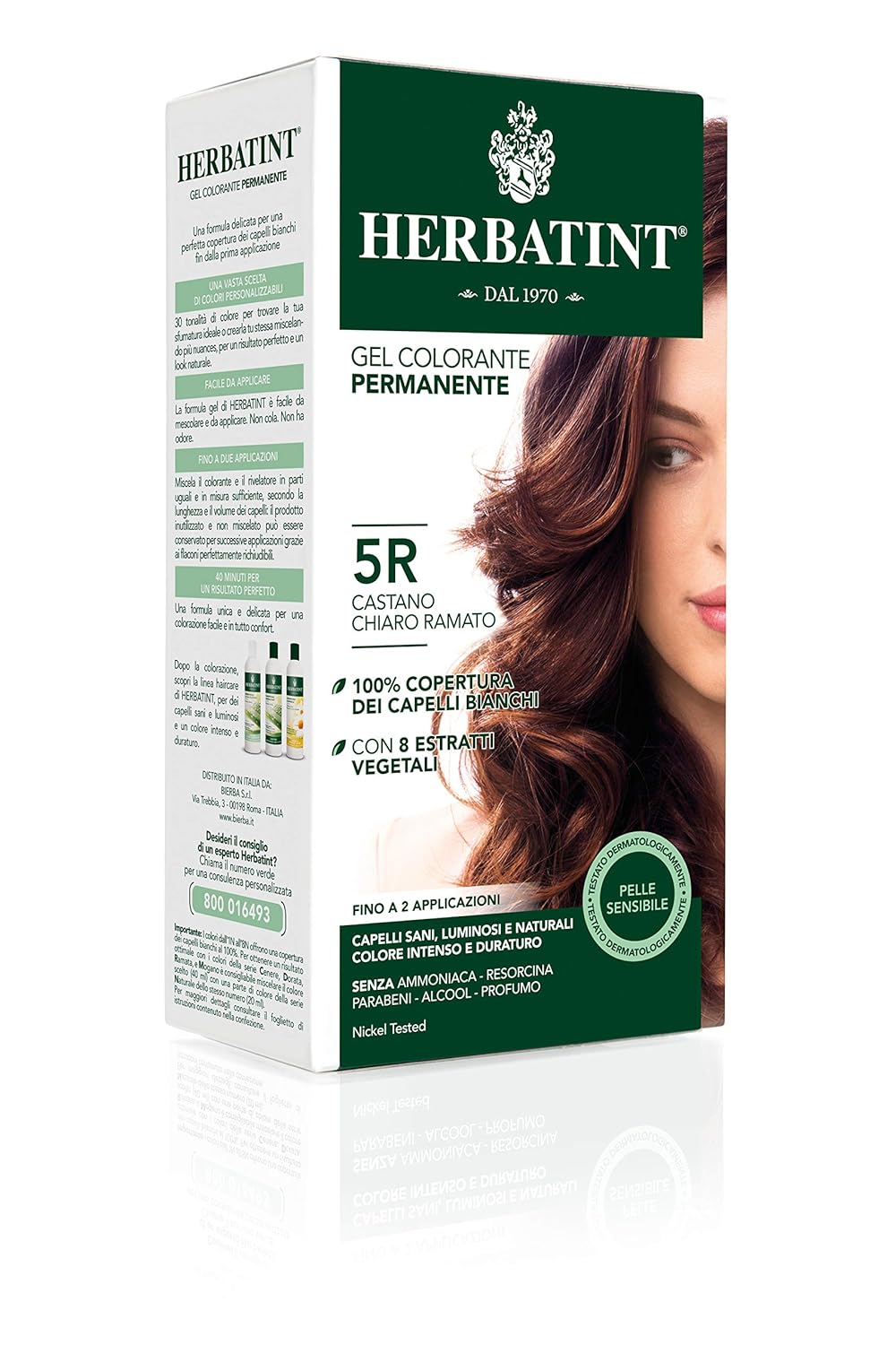 Herbatint Tinta Permanente In Gel Per Capelli 5rcastano Chiaro Ramato 150 Ml