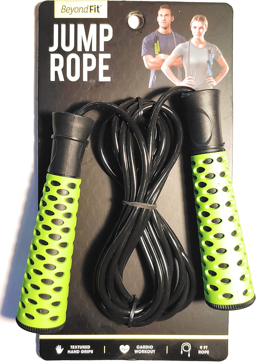 Traditional Skip Rope Beyond FIT Jump Rope Textured Hand Grips 9 Ft