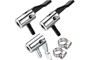 LUMITECO 1/4" Lock on air Chuck,Mini air Compressor Portable tire inflator tire Chuck Hose end with Barb Connector for Hose r