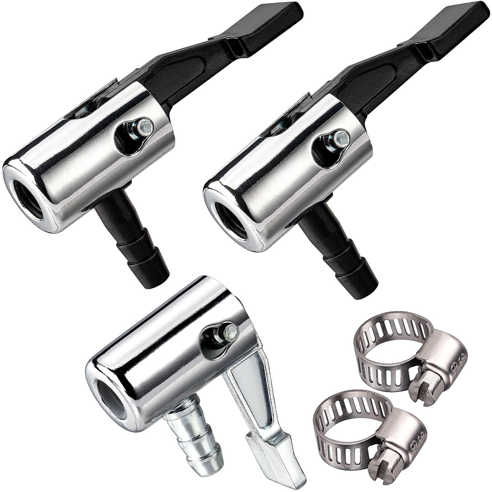Photo 1 of 1/4"lock on air chuck,mini air compressor portable tire inflator tire chuck hose end with barb connector for hose repair-3Pack