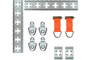 CargoSmart X-Track Trailer Essentials Kit, 10 Piece Set – Includes 24” X-Track Rails, X-Track Singles, Light Duty Bolt-On D-Rings and Rope Rings – Organize and Store Cargo, Load Capacity of 2,000lbs