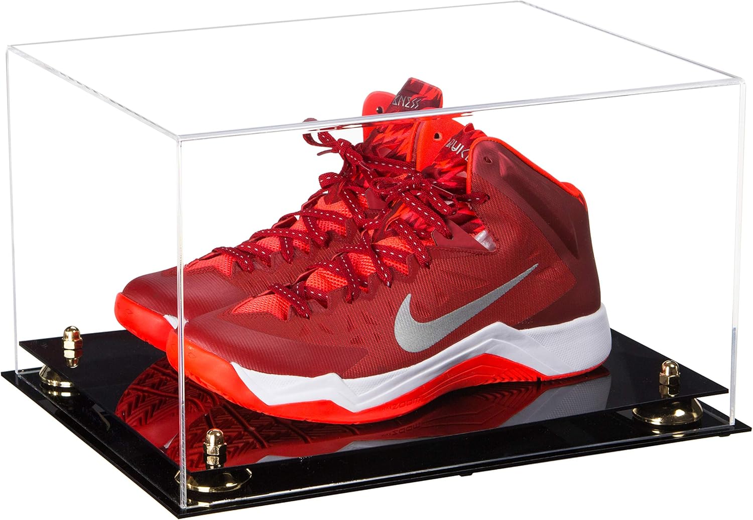 Better Display Cases Versatile Clear Acrylic Display Case - Large Rectangle Box with Gold Risers 15" x 12" x 9" (A082-GR)