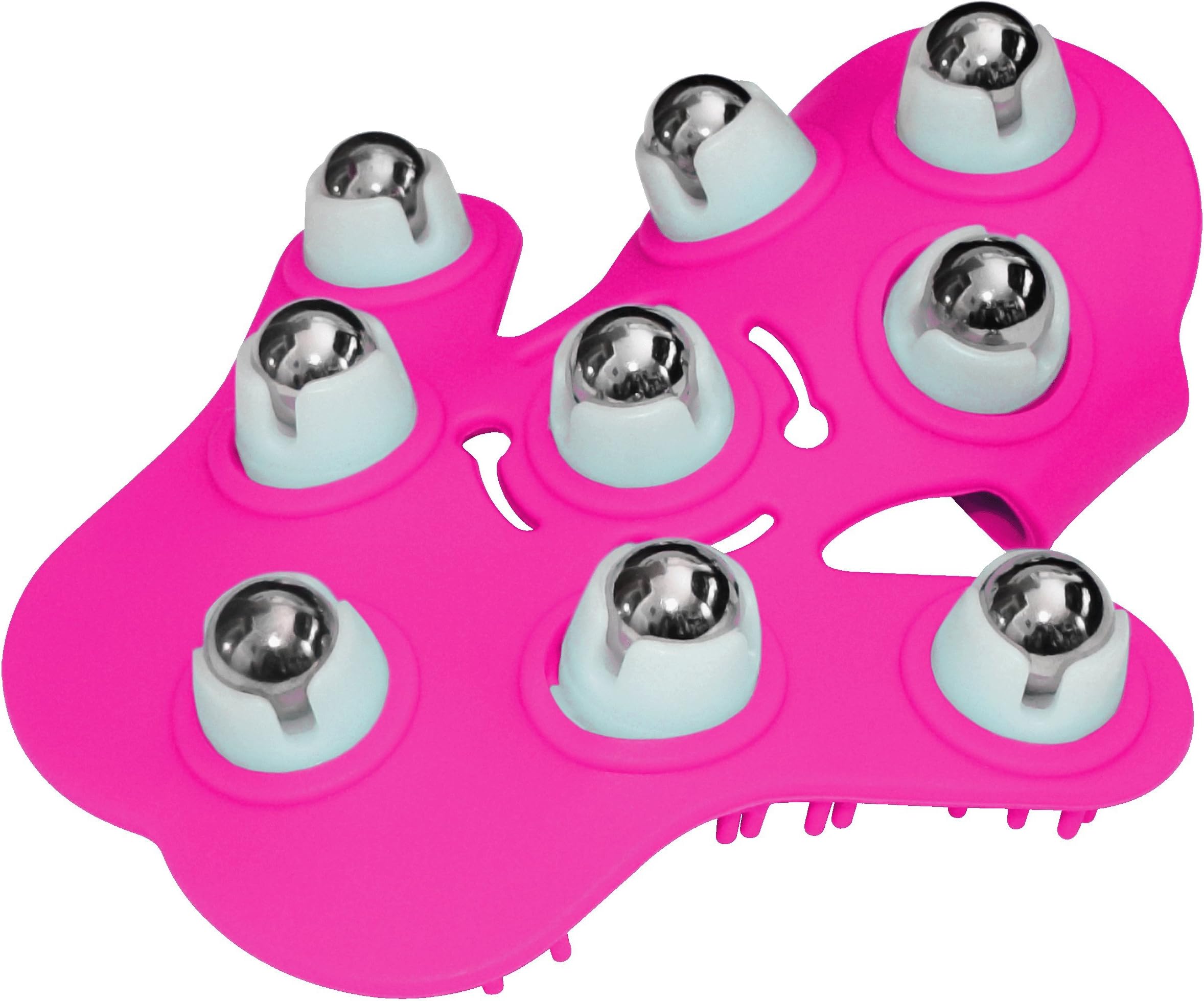 Fuzu 9 Ball Roller Massage Glove for Stress Relief and Cellulite Reduction, Pink, 1-Glove