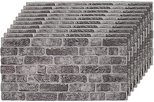 IZODEKOR 3D Wall Panels Brick Effect - Cladding, Stone Look, Styrofoam Facing for Living Room, Kitchen, Bathroom, Balcony, Bedroom, Back of Counter and Teras | Old Town (10 x Panels) - Covers 53 sq ft