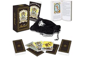 IXIGER Tarot Cards Deck with Guide Book,Tarot Cards Deck,Tarot Card,Tarot Cards for Beginners,Tarot Cards Set 78 Pcs,Classic Tarot Cards Deck for Expert Readers with Black Velvet Pouch Bag