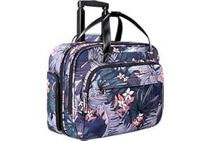 VANKEAN Rolling Laptop Case for Women, Premium Rolling Travel Bag Fits Up to 15.6 Inch Laptop Carry on Briefcase Water-Proof 