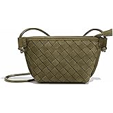 OAYAO Mini Woven Crossbody Purse Clutch For Women Faux Suede Tiny Shoulder Bag with Wrist Strap