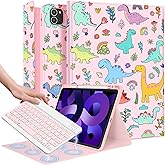 Uppuppy for iPad Air 11 inch Case 2024 - Air 5th/4th Generation 10.9, Pro 11 Case with Keyboard Pencil Holder Tablet Cover Folio Women Girl Cute Teen Kawaii Animal for iPad Air 11 2024 (M2), Pro 11