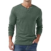 Sailwind Men's Henley Shirts Long Sleeve Casual Classic T-Shirts Button Henley Pullover Tee