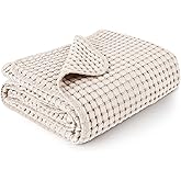Konssy Waffle Baby Blanket - Soft & Cozy Nursery Swaddle Blanket, Lightweight Toddler Throw for Boys & Girls, Ideal for Wrapping (Oat)