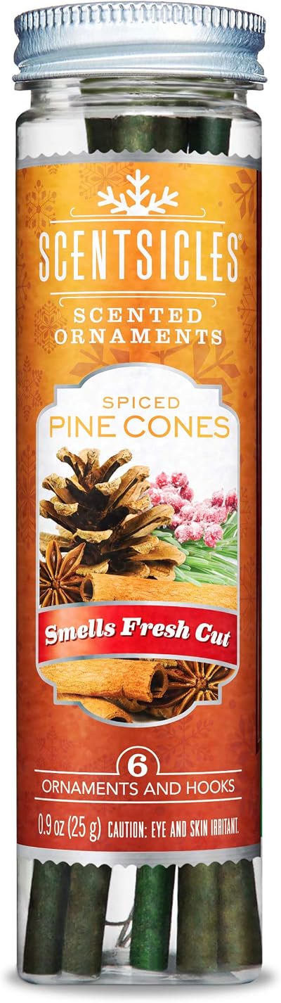 Scentsicles Spiced Pine Cone Ornaments (Pack of 6) - Christmas Scent