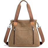 Canvas Crossbody Bags for Women Trendy Tote Purses Work Shoulder Multi-pocket Handbags