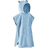 MissShorthair Towel Poncho for Kids, Hooded Beach Towel for Girl&Boy, Surf Poncho Swim Changing Robe Microfiber Bath Towel