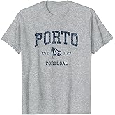 Porto Portugal Vintage Sports Navy Boat Anchor Flag T-Shirt