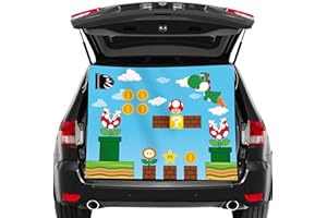 Aginc Berry Halloween Super Brothers Mari Trunk or Treat Car Decor, Super Brothers Mari Theme Halloween Party Decoration, Car Archway Garage Decor Banners, Outdoor Trunk or Treat Party Supplies