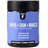 InnoSupps Hair + Skin + Nails Supplement | Vegan Collagen Booster | Biotin, B12, Horsetail Herb Powder | Stimulate Hair Growth, Revitalize Skin, Strengthen Nails | 60 Capsules