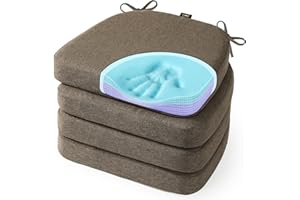 SUNROX Gel Memory Foam Chair Cushions, Durable Reversible Seat Cushion Pads with Ties for Indoor/Outdoor Kitchen Dining Offic