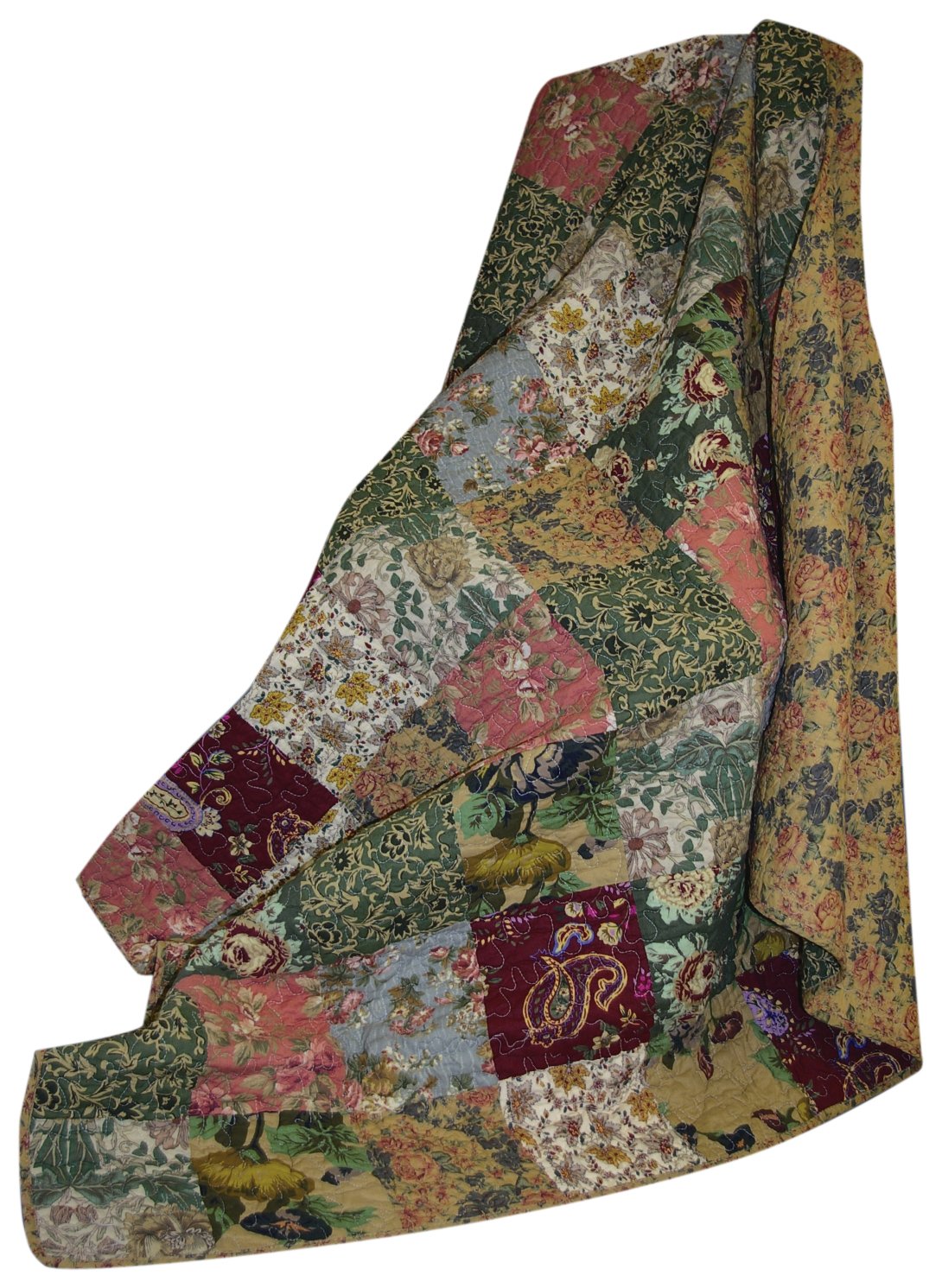 Home Antique Chic Quilted Patchwork Throw Blanket Soft Micro Vintage