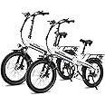 ACTBEST Electric Bike for Adults Peak 1000W,55Miles 28Mph Top Speed, 20" Fat Tire Folding Electric Bicycle, 48V 10.4Ah Removable Battery Ebike with 35 Speed and Front Suspension,Speedy