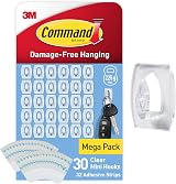 Command Clear Mini Hooks with Strips 30 Hooks 225g Damage Free