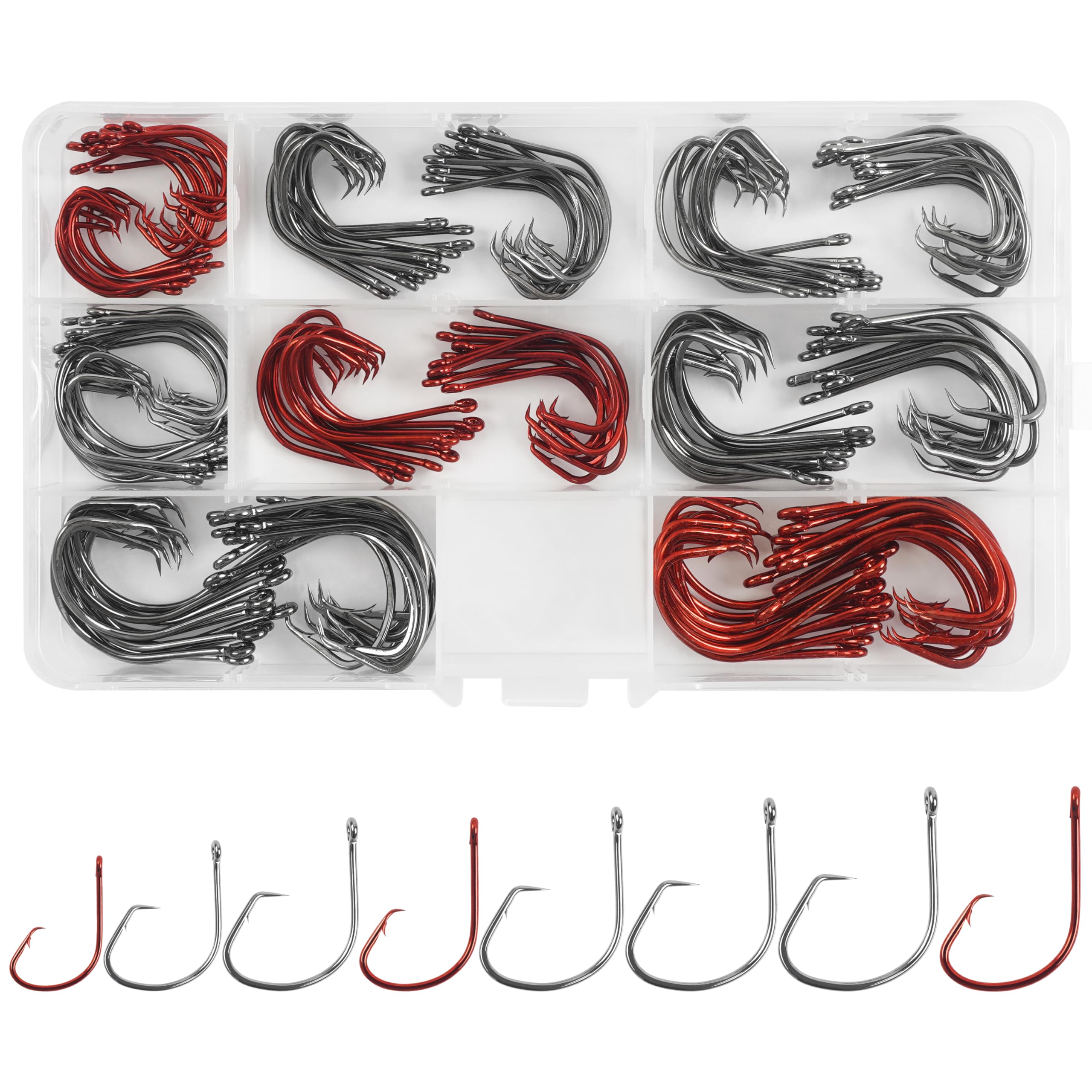 Offset Fishing Hooks Bulk Pack Of 1000 Size 1/0 Offset Circle Fishing Hooks  By Tackleworks Size 10 Circle Hook