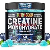 NUTRAGOGO NSF Certified Creatine Gummy - Creatine Monohydrate Gummies for Men & Women-5g of Creatine Monohydrate per Serving - Sugar Free,Vegan, Blueberry Electrolyte Chews, 135 Count