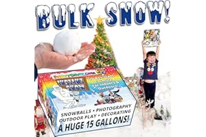 PARTY GOAT Bulk Fake Snow Powder for Outdoor & Indoor use. 39oz Makes 15 Gallons of Instant Snow for Sensory Play. Make Artificial Snowballs. Just Add Water. Magic Fun for Kids