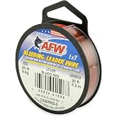 American Fishing Wire Bleeding Leader Blood Red Nylon Coated 1x7 Stainless Steel Leader Wire
