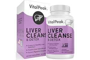 VITAL PEAK Liver Cleanse Detox & Repair - Liver Support Supplement for Enhanced Fatty Liver Protection with Milk Thistle, Turmeric, Dandelion, and Artichoke Extracts - 60 Liver Detox Capsules…