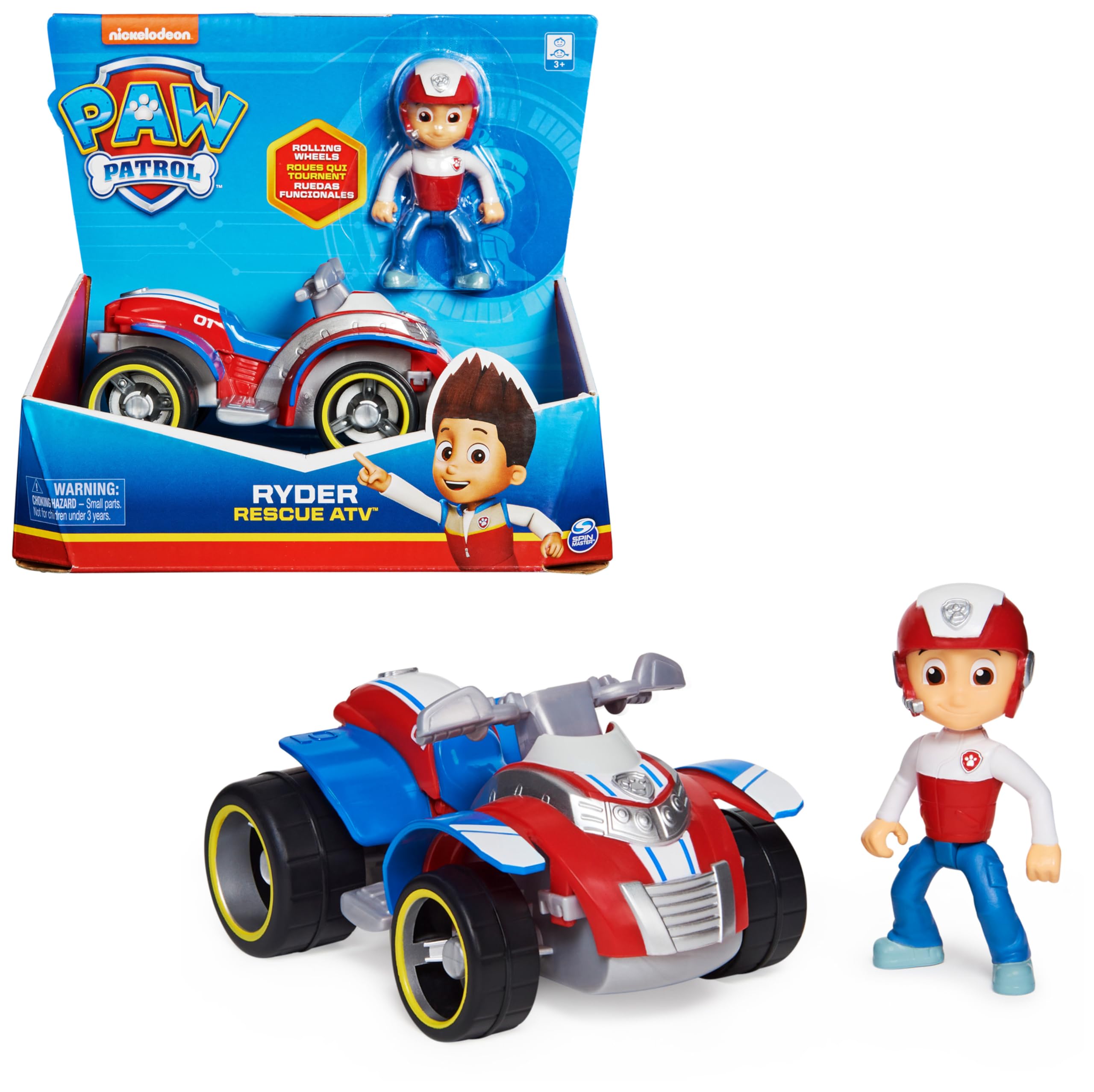 Paw Patrol, Ryder’s Rescue ATV Vehicle with Collectible Figure, for Kids Aged 3 and up