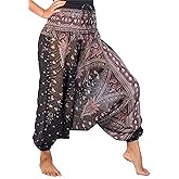 LOFBAZ Yoga Harem Pants for Women Elephant Boho Hippie Bohemian Beach Jumpsuit