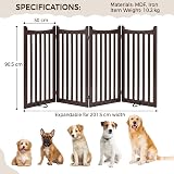 Yaheetech Wooden Dog Gate Indoor 4 Panels 91 cm H x 202 cm L Espresso view 3