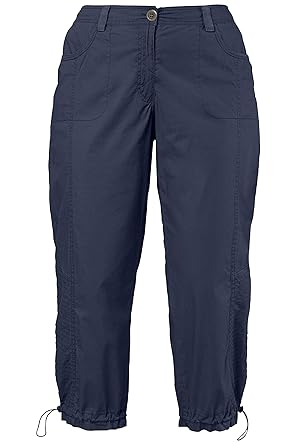 Ulla Popken Damen große Größen bis 60, Hose, Caprihose, Knöchelhose, Stretchhose, 7/8-Hose, Stretch & Knöchellang, Baumwolle 