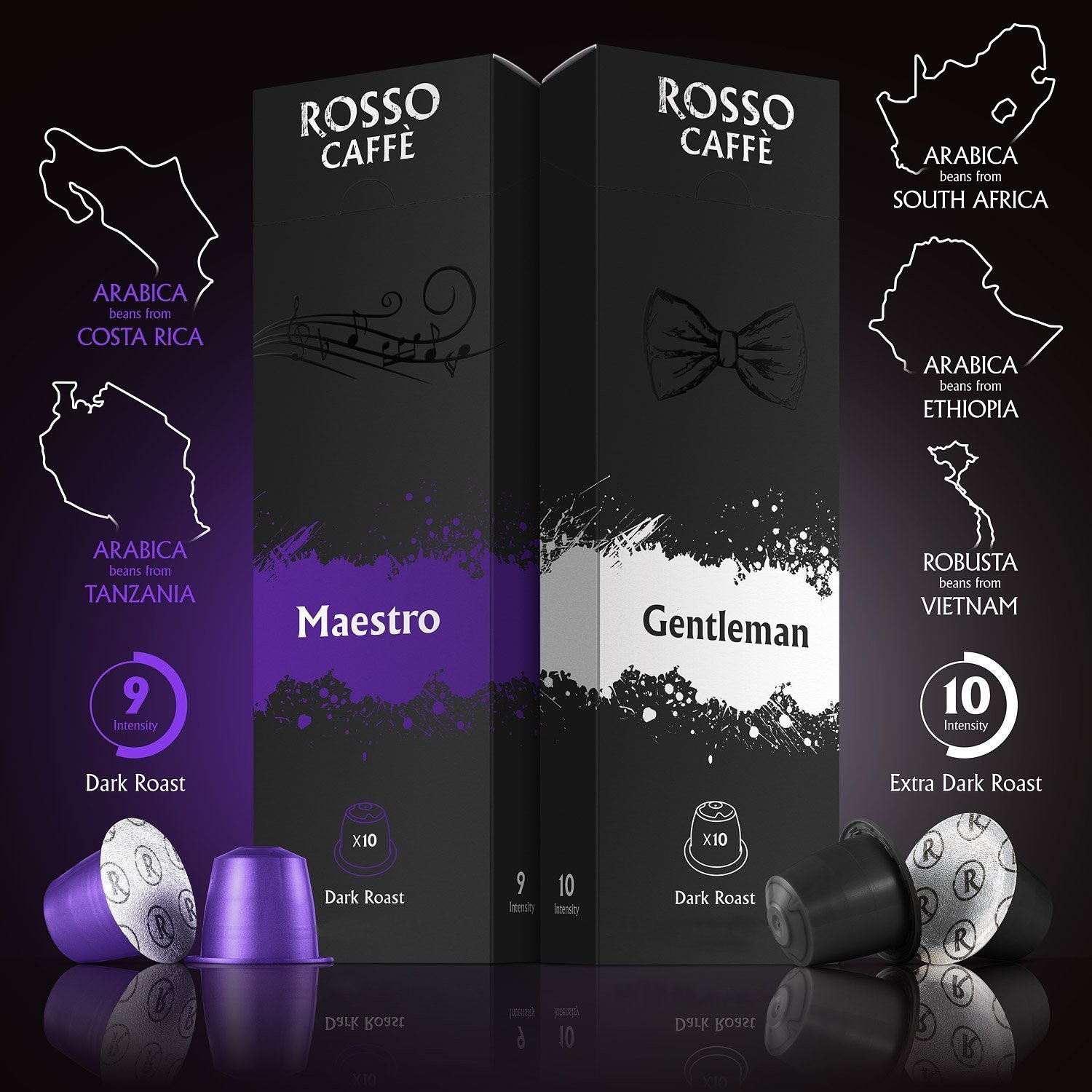 Nespresso Compatible Capsules Variety Pack (60 Pods) Fit to All