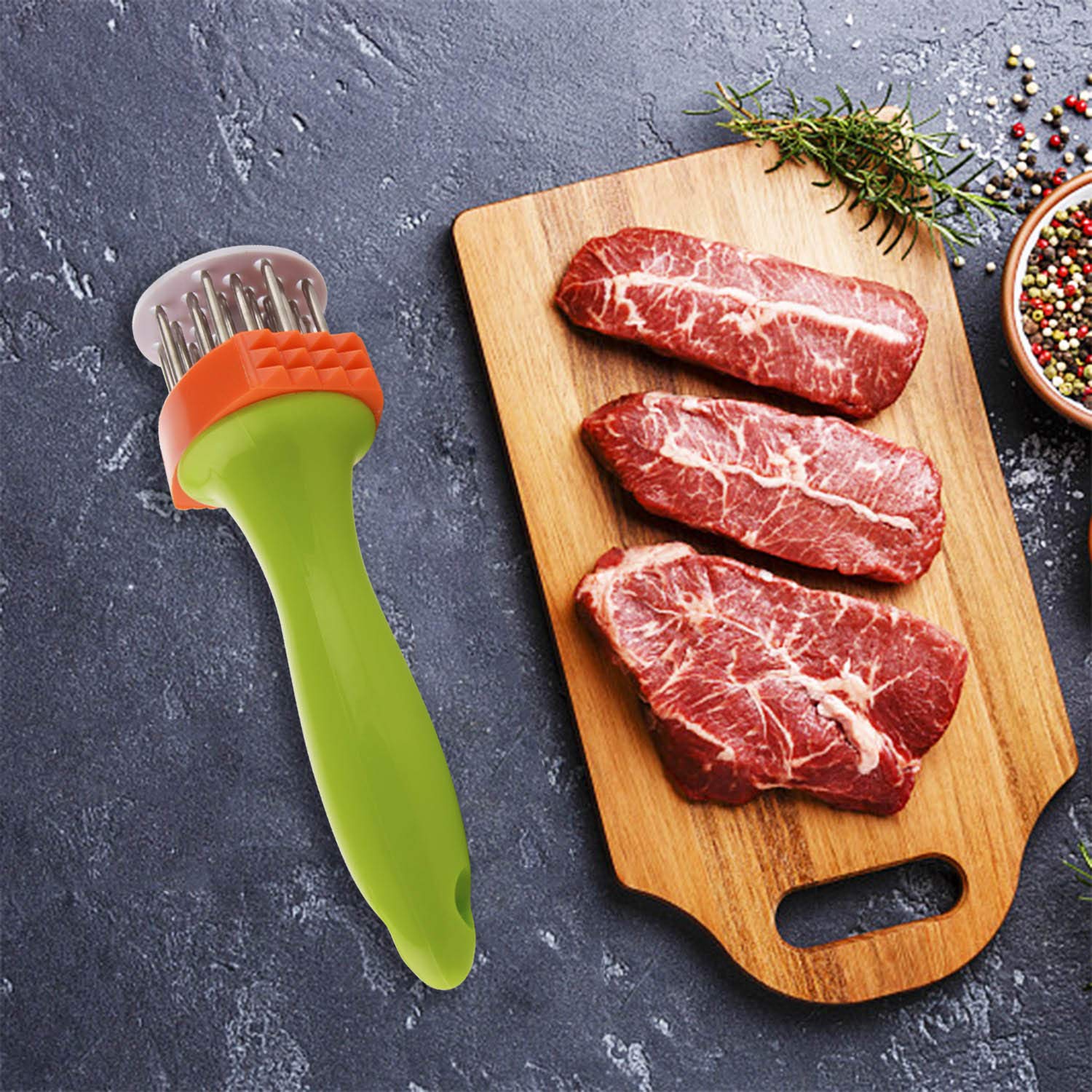 Meat Tenderizer Hammer Ultra Sharp Needle Stainless Steel Blades Kitchen Tool Cookware for Tenderizing Steak Beef Pork Fish Chicken