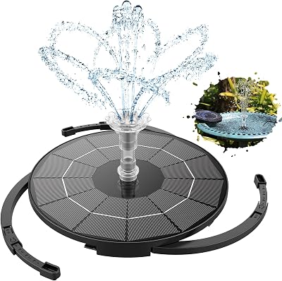 AISITIN Solar Fountain 3.5W With Panel Round Stand 12 Nozzles Pond Pump Kit