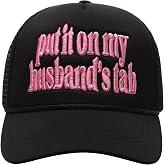 Etdewrio Embroidered Lettering Print Truck Hat Baseball Cap Trucker Mesh Snapback Hat