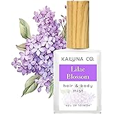 Kailuna Co. Lilac Blossom Natural Hair & Body Mist Spray, Pure Essential and Fragrance Oils, Alcohol-Free, Handmade in California, 0.5Fl Oz