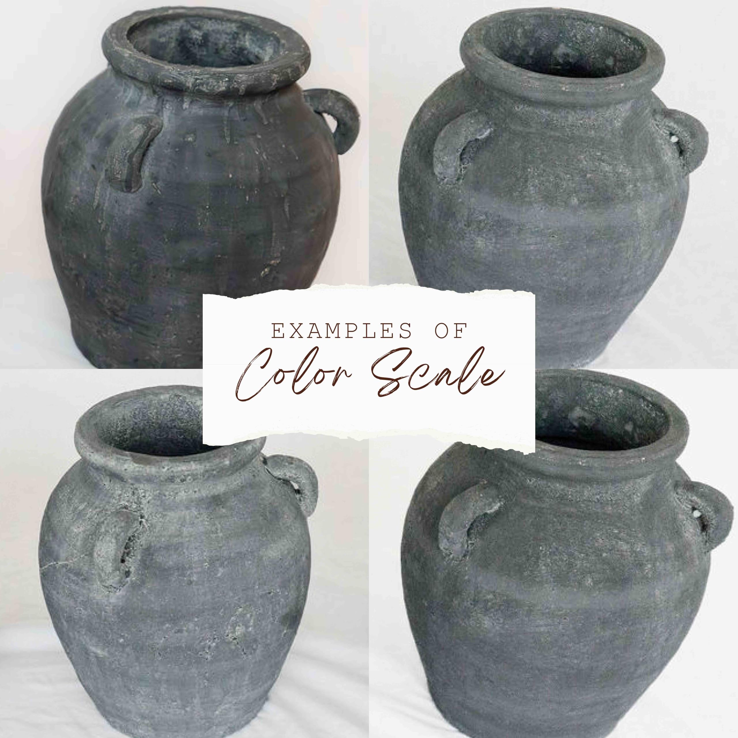 Mulberry Lane Co. Handmade Black Vase - 9.5'' Tall Terracotta Vase, Vintage vase, Black Ceramic vase, Rustic Antique Decor with 3 Ear Design, Wide Mouth, Non-Slip Bottom, Matte Finish for Home Decor - Image 3