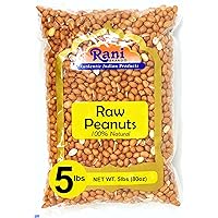 Rani Peanuts, Raw Whole With Skin (uncooked, unsalted) 80oz (5lbs) 2.27kg Bulk ~ All Natural | Vegan | Gluten Friendly | Fres
