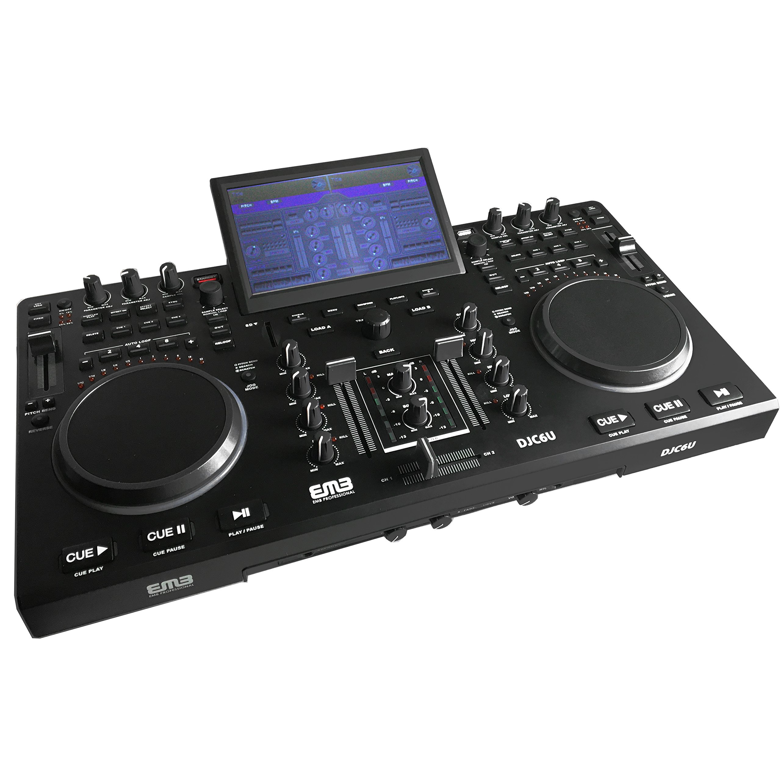 Emb Djc6u Professional Controller Dj Mixer W Usb Sd Slot 2 Jog Wheels Scratching Controlling With Tft Display Buy Online In United Arab Emirates At Desertcart Ae Productid 33552729