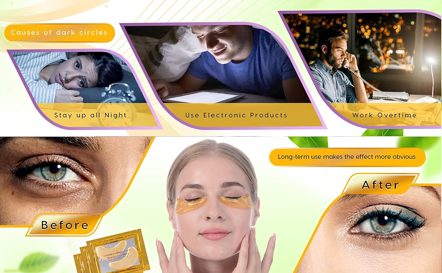 Under Eye Patches, Eye Mask, Gold Under Eye Mask, Gold Eye Mask, Eye Pads, Collagen Eye Patch, JUYOU Eye Patch For Anti-wrinkles, Puffy Eyes, Dark Circles, Fine Lines Treatment (30Pairs 24k Gold) : Beauty